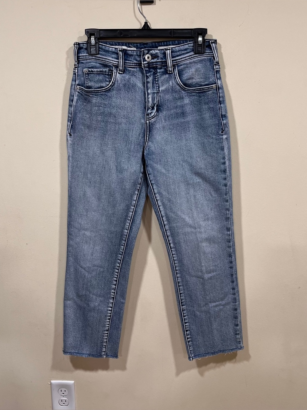 Anthropologie pilcro relaxed straight-leg jeans high rise ankle 27 light wash